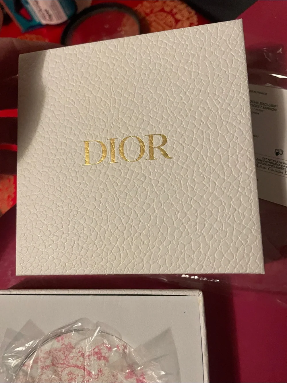 Dior Pink Toile Compact Mirror with Signature Logo - Picture 4 of 15